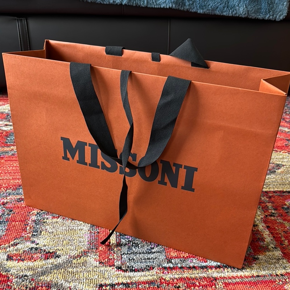 Missoni Orange and Black Shopping Bag